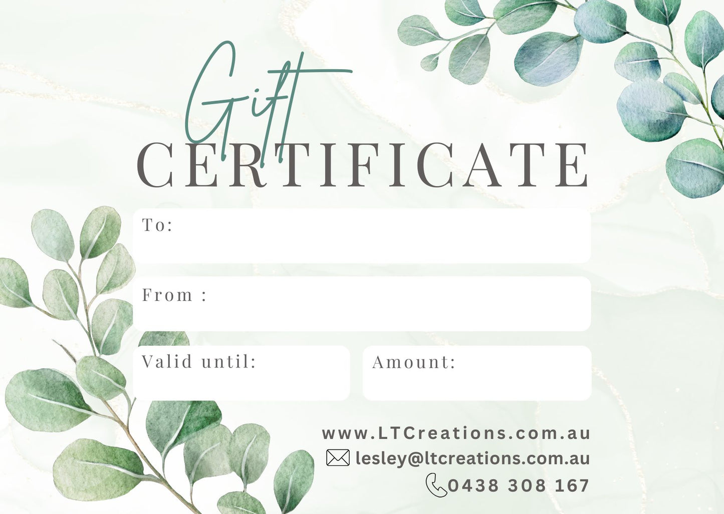 LT Creations au Gift Card